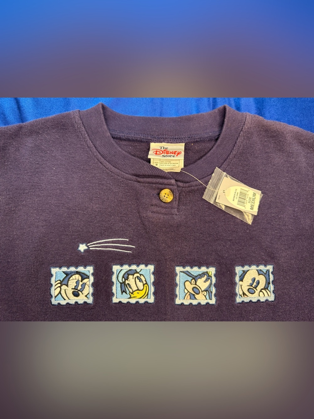 Vintage 1990s Disney Women’s M Purple Sweatshirt Minnie Mickey Goofy Donald Duck